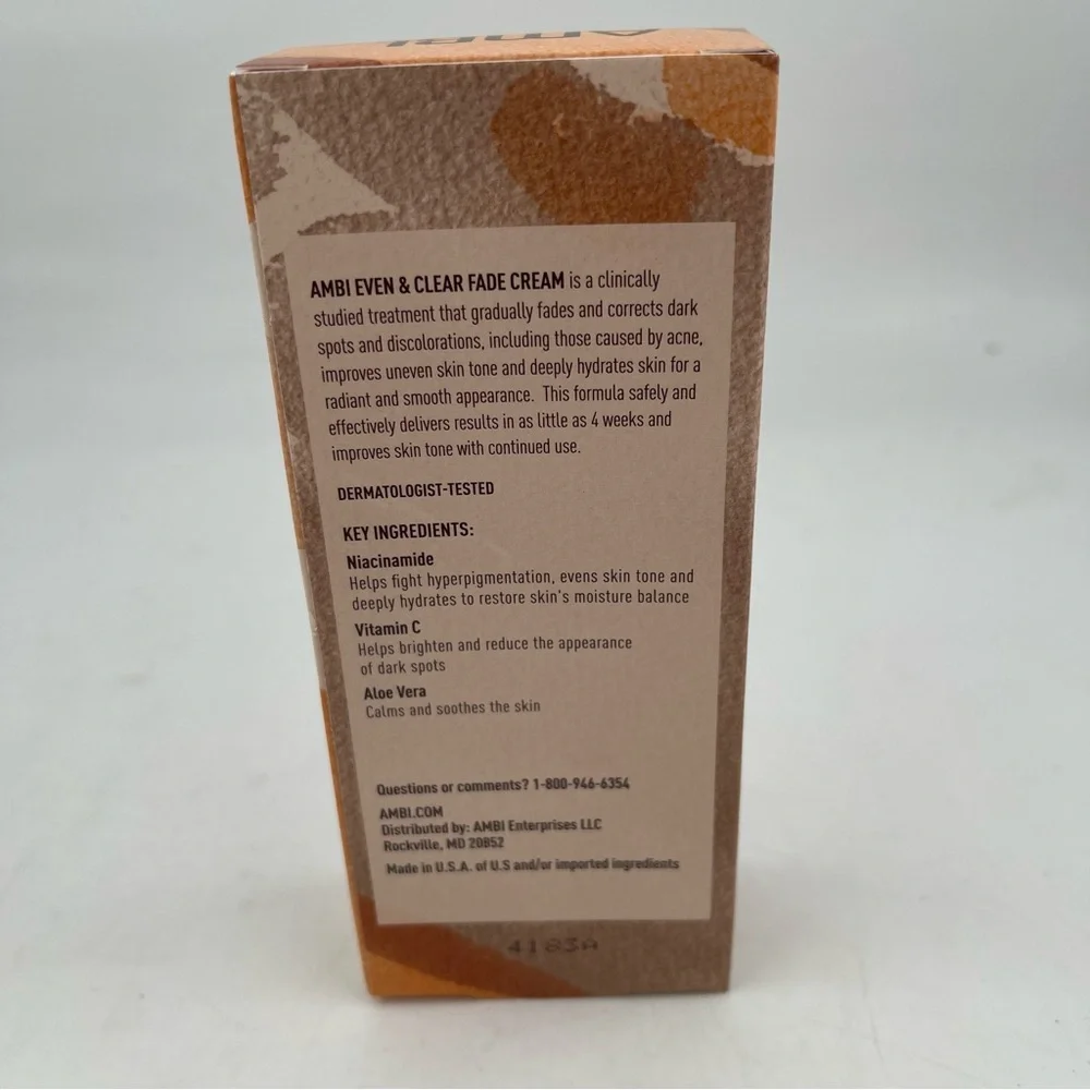 AMBI Even & Clear Fade Cream 1 fl.oz. Moderate Dark Spot Remover All Skin Types